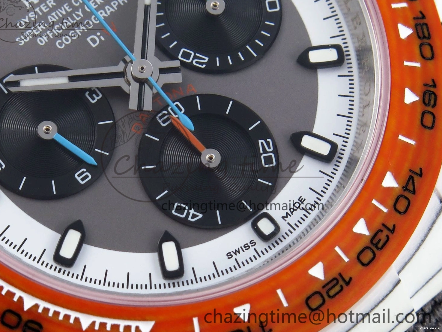 0516 Daytona DIW White Carbon Case DIWF Edition Gray White Dial Orange Bezel on Gray Nylon Strap A HighQuality 1844